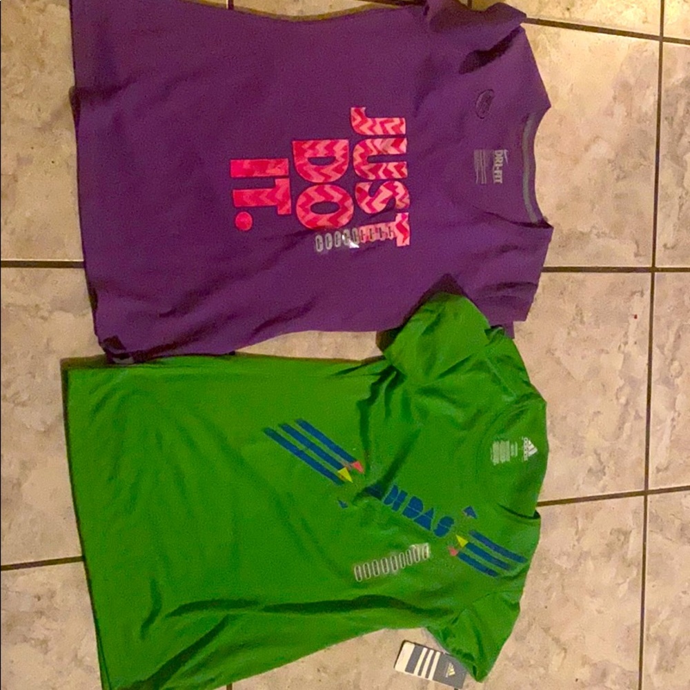 Adidas and Nike shirt both med